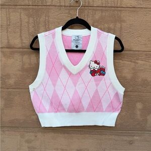 Hello Kitty Pink & White V‑Neck Knit Vest